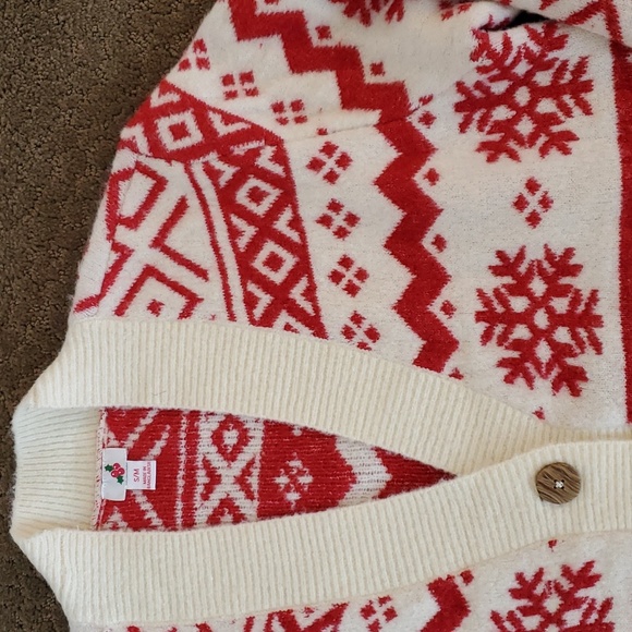 Womens Happy Holidays Oversized Cardigan Sweater Size S/M 1X NWT - Picture 2 of 3